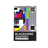 Blackwing Volume 343 zine, with NTSC test pattern and colorblocking design. Says 'Issue 001' in top right corner, and 'Blackwing Quarterly Vol. 343 - March 2026' at bottom.