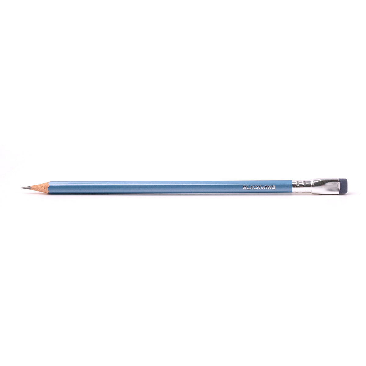 A Blackwing Pearl - Blue pencil with a graphite core on a white background.