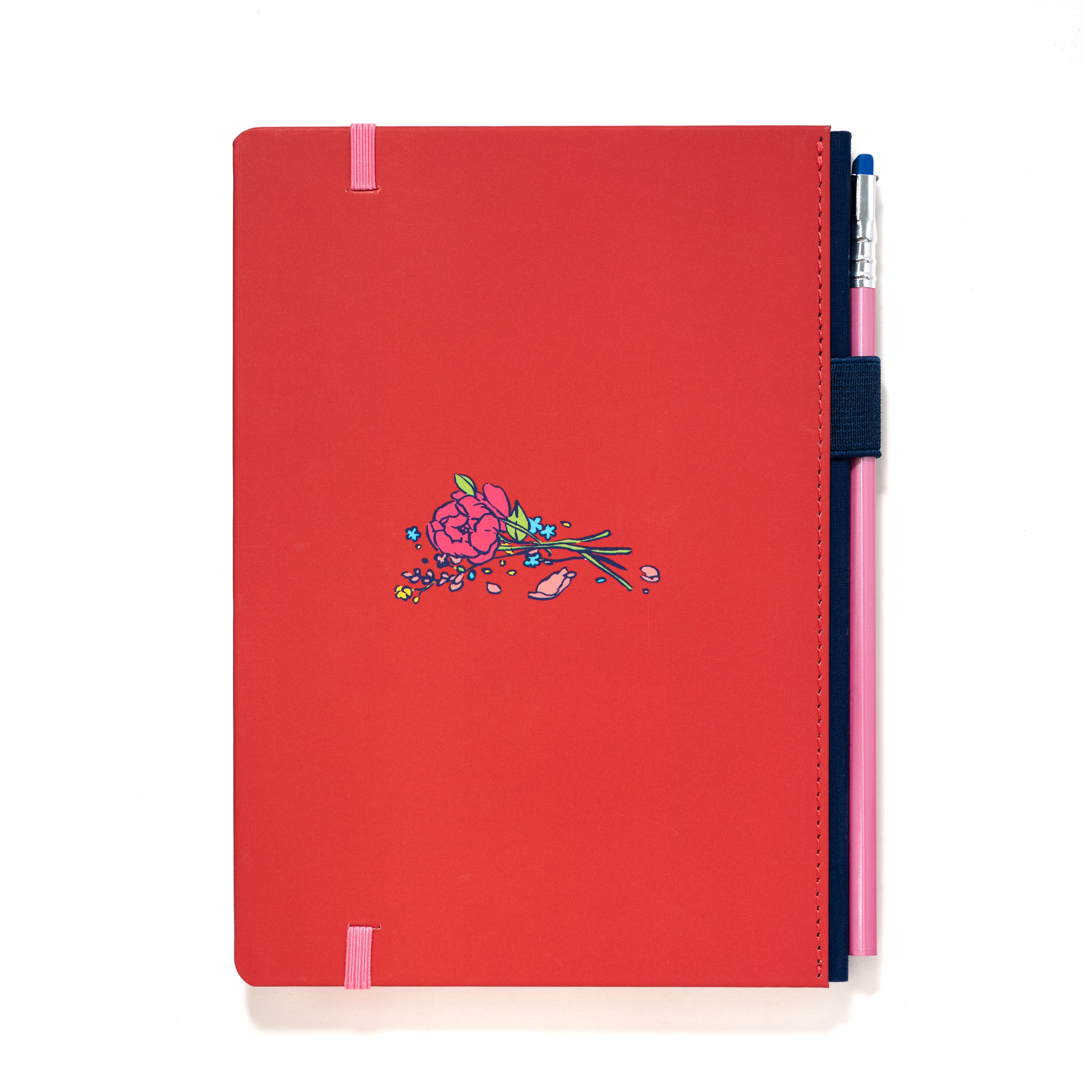 A Blackwing Artist Series Slate Notebook - Leslie Hung with a pretty pink flower on it.
