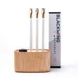 A Blackwing x Grovemade Desktop Caddy Kit with pencils in a wooden holder.