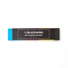A package of Blackwing Volume 64 replacement erasers set of 10. A package of Blackwing Volume 64 replacement erasers set of 10.