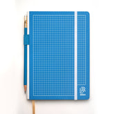 A Blackwing Lab 04.18.23 - blue A5 notebook with white grid printed on front