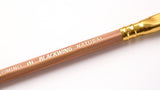 A graphite pencil with the words Blackwing Natural (set of 12) in natural on its Incense-cedar barrel.