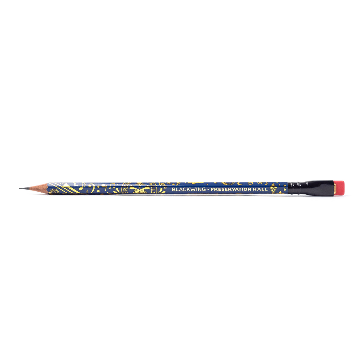 A Blackwing X Preservation Hall (Set of 12) with a gold tip on a white background at Preservation Hall.