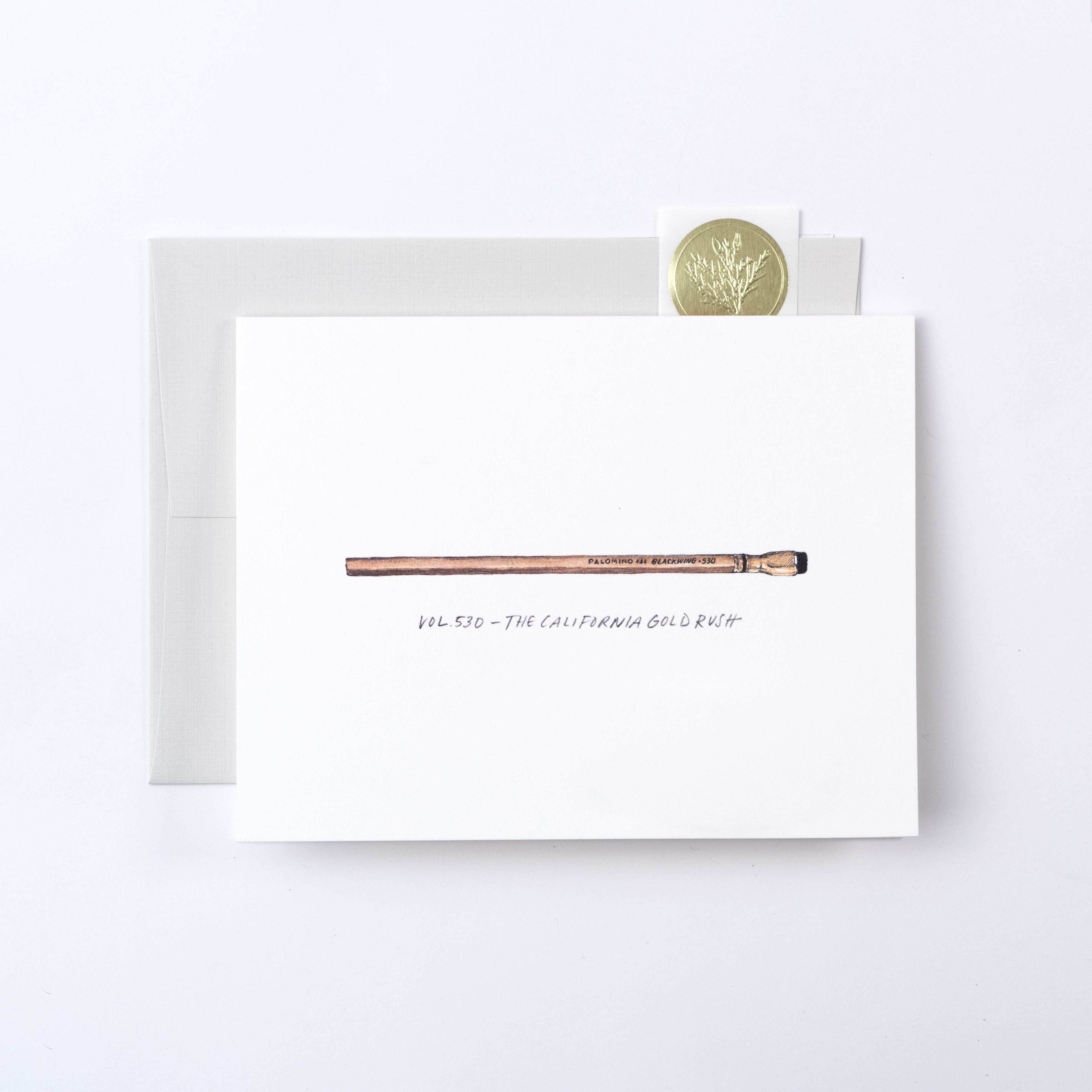 A Blackwing Volumes Notecard adorned with a pencil.