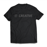 A "Be Creative" T-Shirt - Black with the word "creative" printed on it.