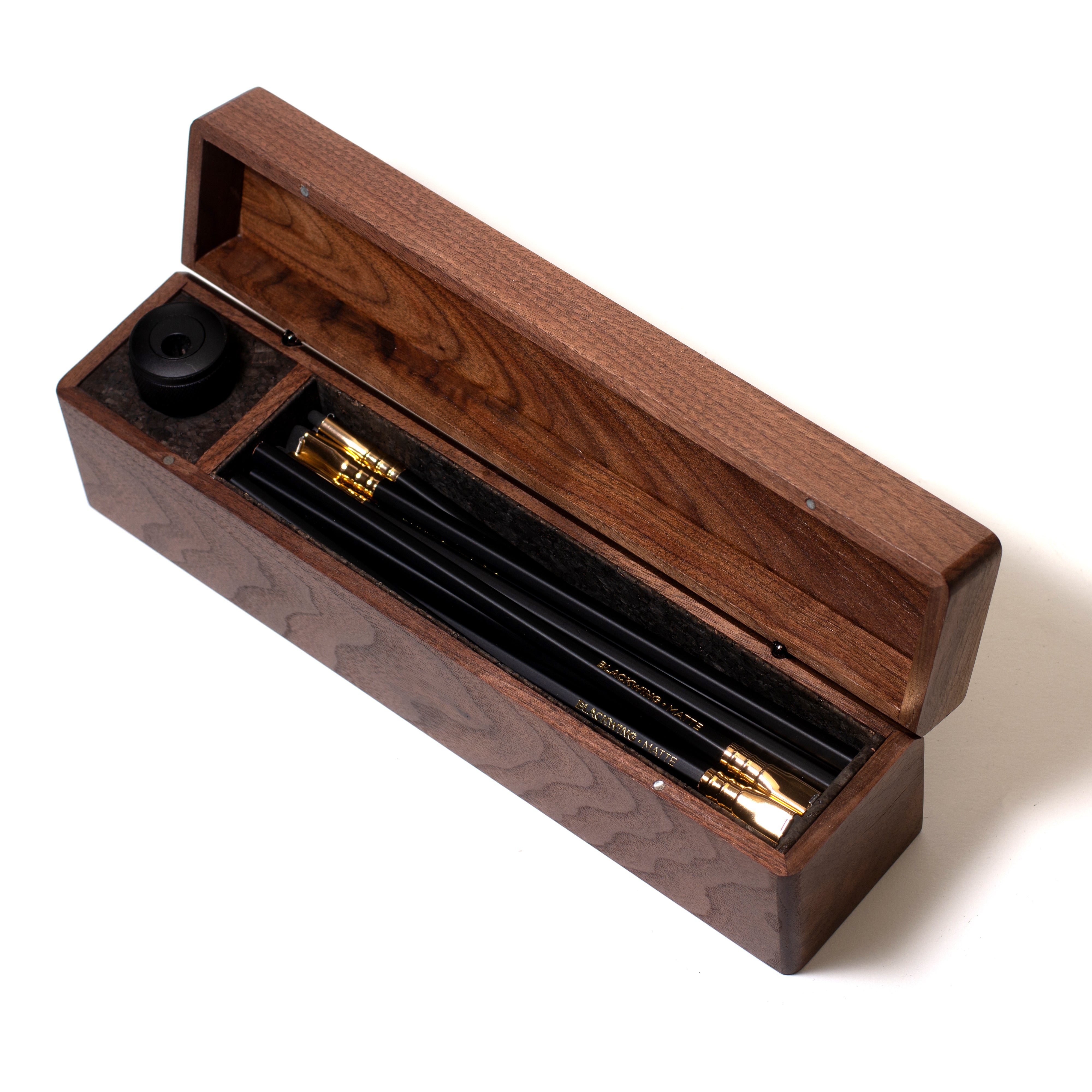 Dark BlackWalnut Wood Custom Engraved Pen Set with Walnut Box