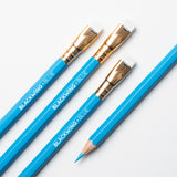 A group of blue pencils, including a Blackwing Blue pencil with a non-photo blue core.