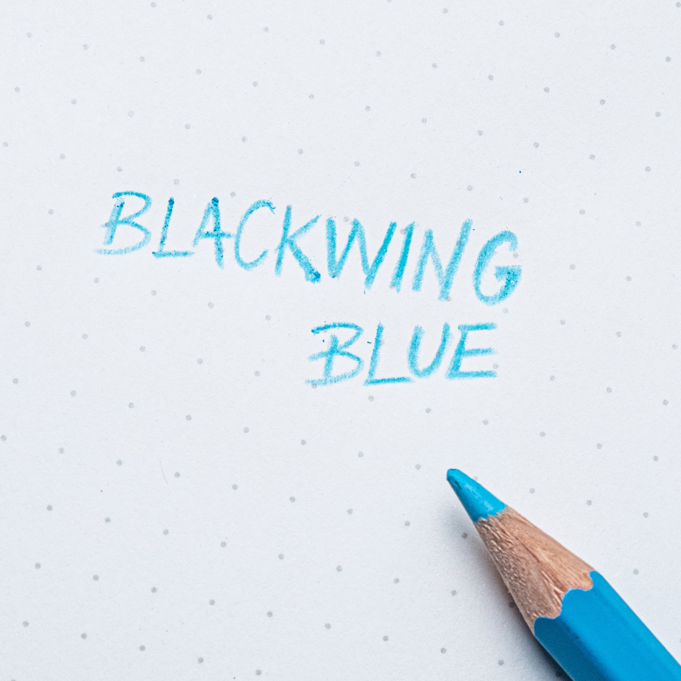 A Blackwing Blue pencil with a blue non-photo core, perfect for scans.