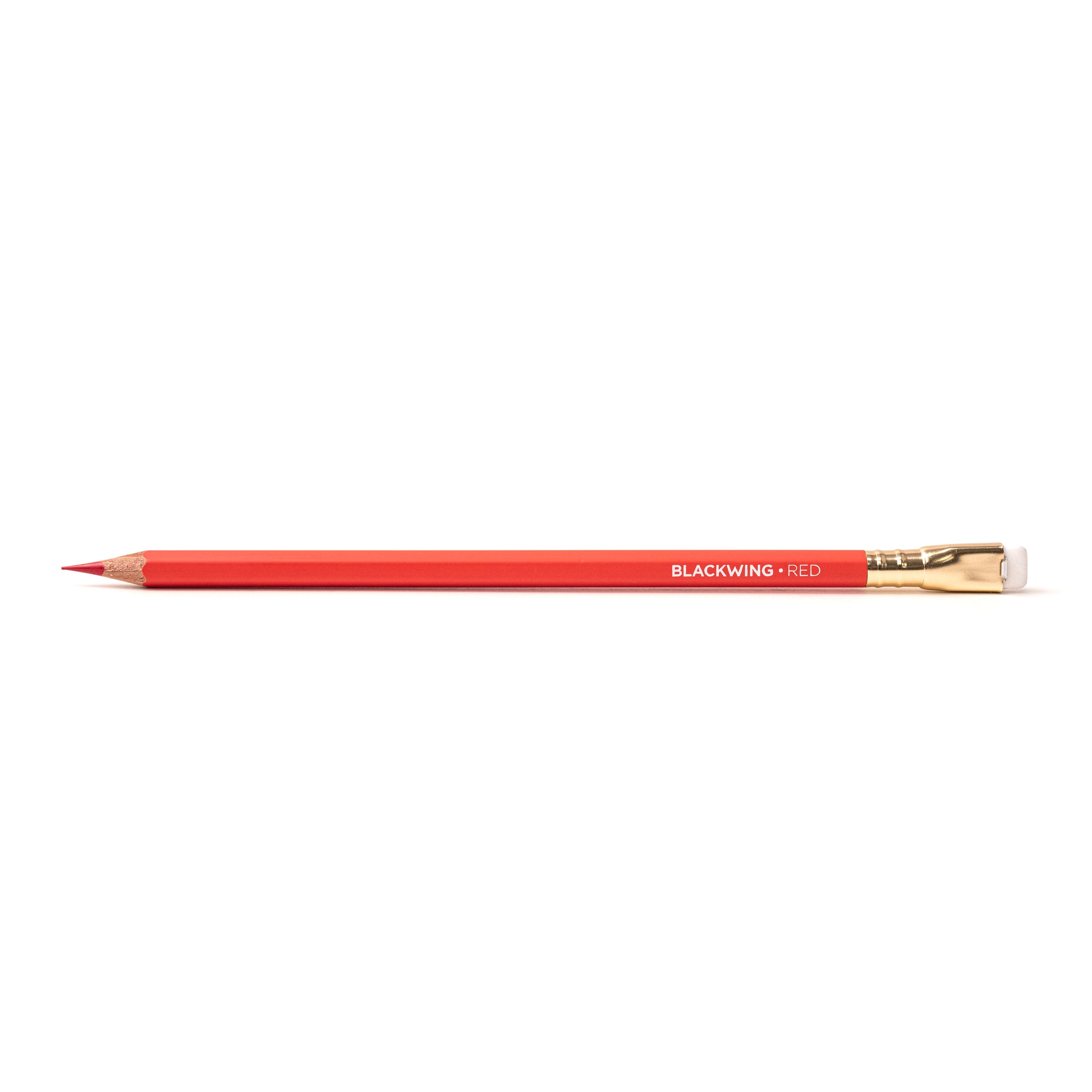 A Blackwing Red pencil on a white background perfect for sketching.