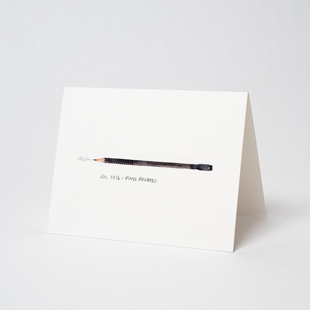 A limited edition Blackwing Volumes Notecard featuring a pencil designed by Samantha Dion Baker. A limited edition Blackwing Volumes Notecard featuring a pencil designed by Samantha Dion Baker.
