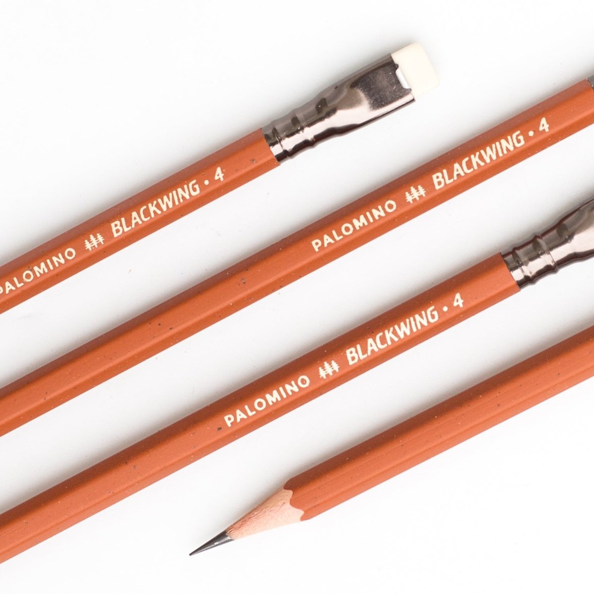 Blackwing Volume 4 pencils, orange barrel, copper ferrule, white eraser Blackwing Volume 4 pencils, orange barrel, copper ferrule, white eraser