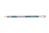 A Blackwing Volume 55 pencil with turquoise and light grey colors