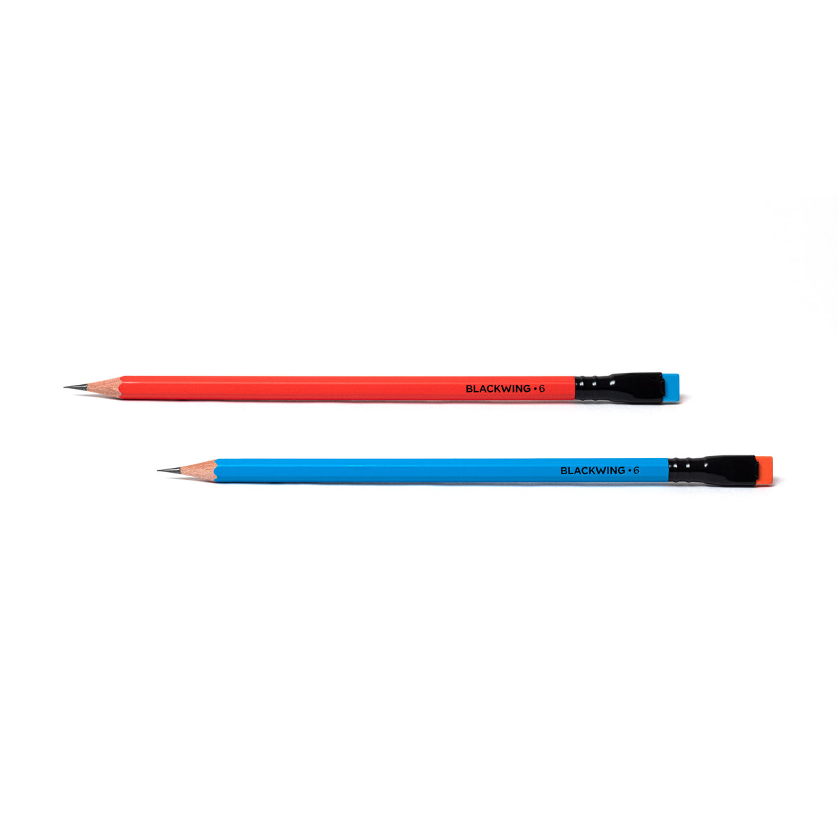 Two Blackwing Volume 6 (Set of 12) pencils on a white background complement each other perfectly.