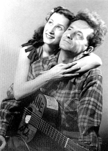 Woody and Marjorie hugging for a portrait
