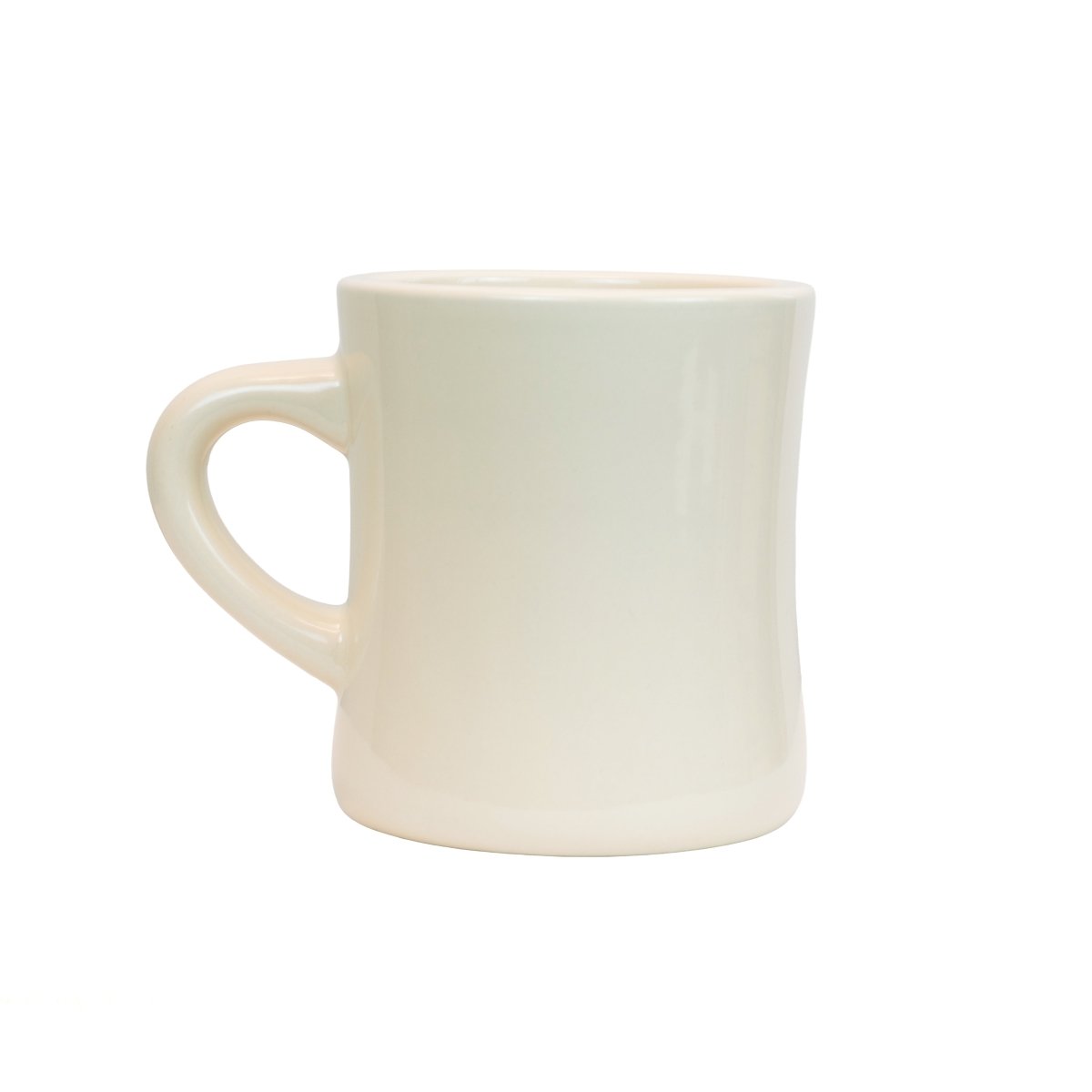 white ceramic mug, diner style