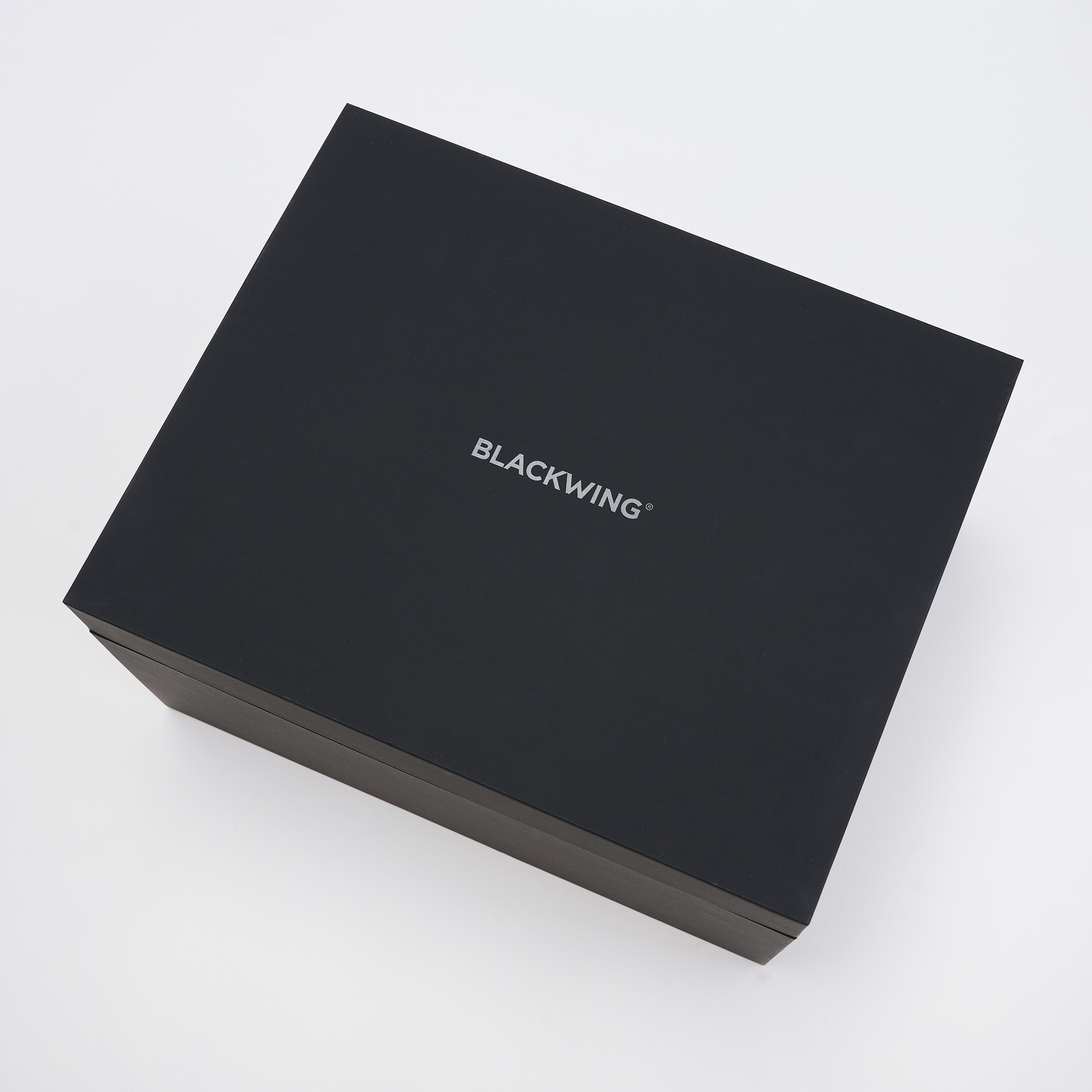 A matte black rectangular product box with the brand name 'BLACKWING' printed in white on the top, photographed on a clean white background.