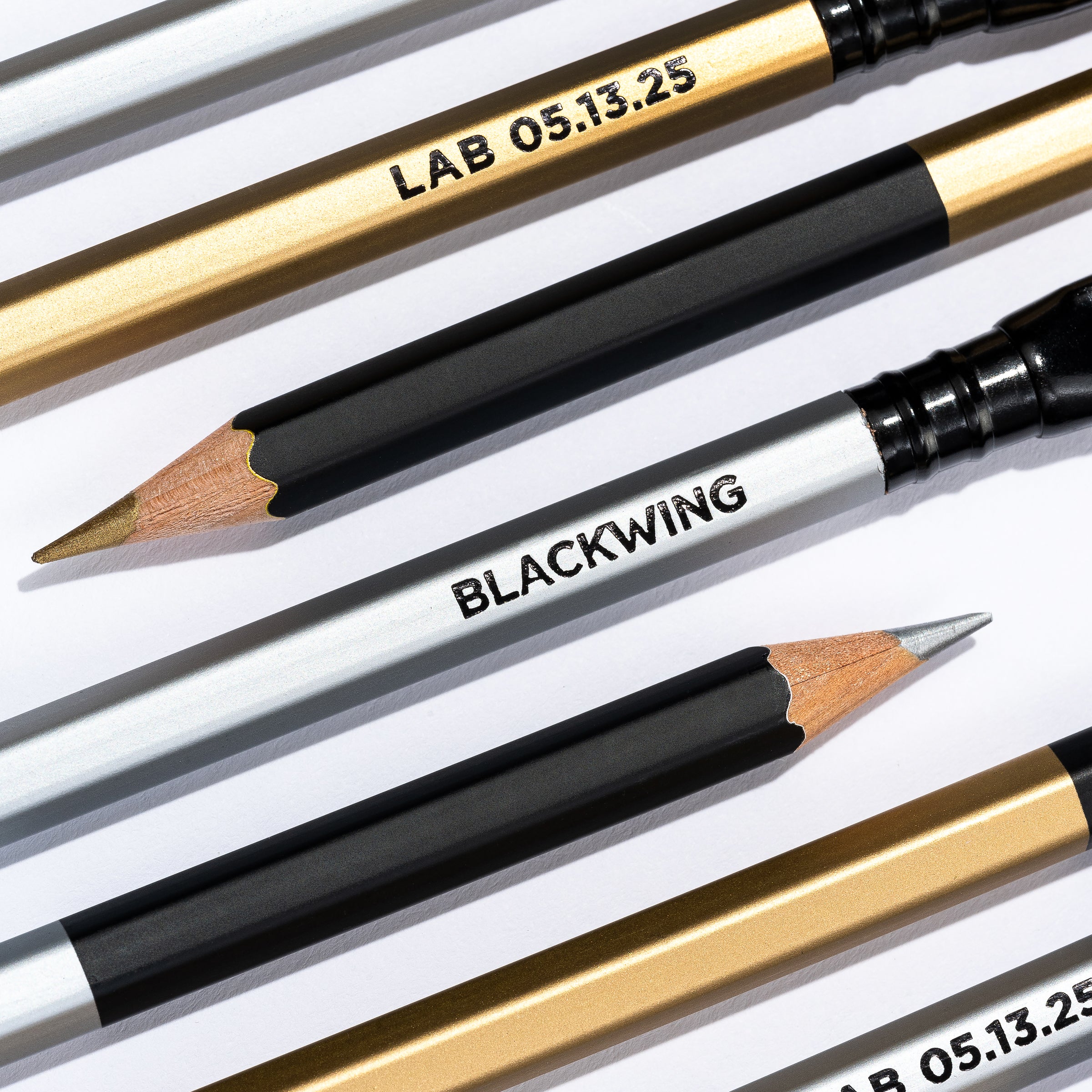 Blackwing Lab 05.13.25 Pencils in metallic gold and silver