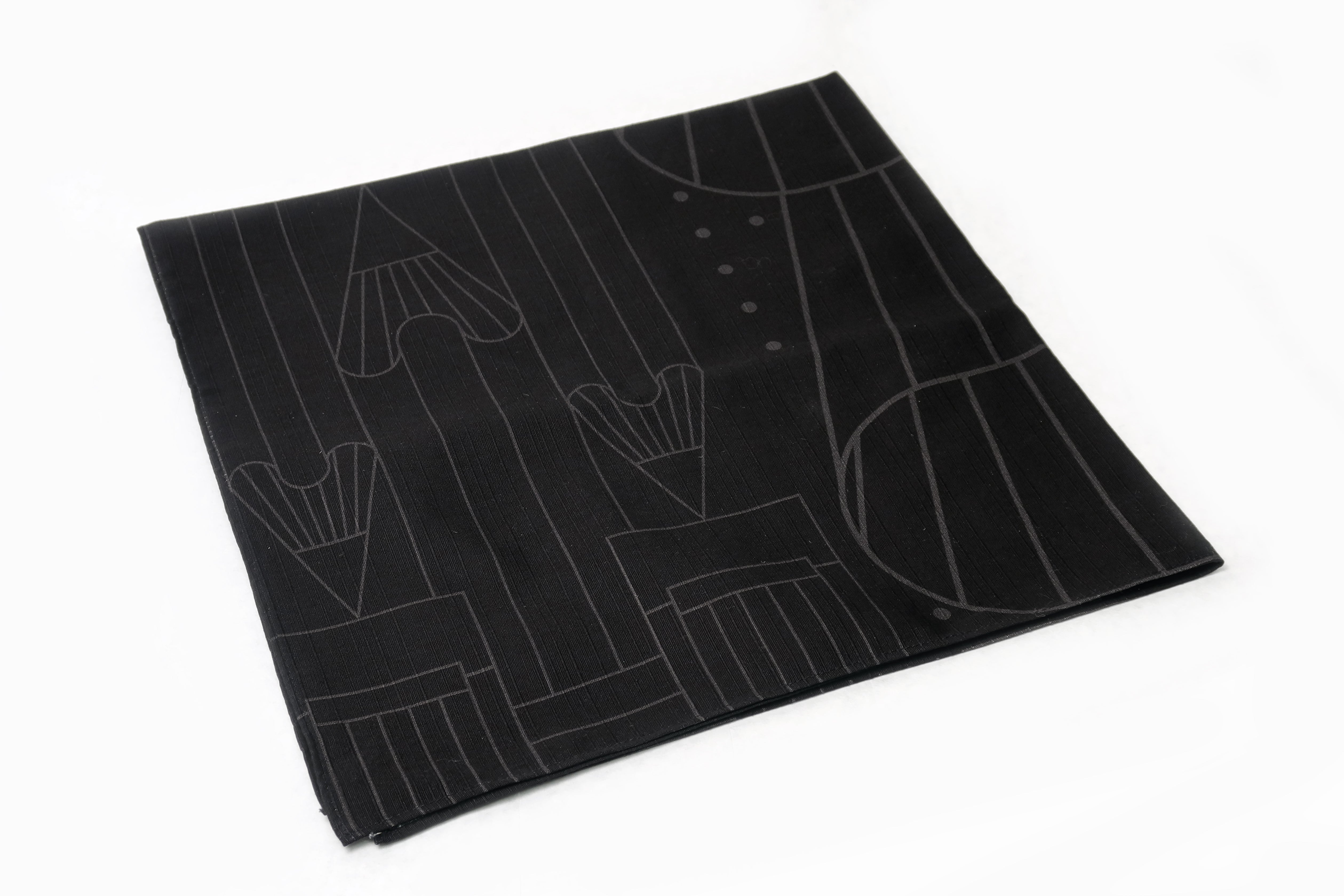 A Blackwing Furoshiki (Japanese Cloth Wrapping Paper) with a stylish drawing on it.