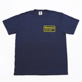 Navy blue 100% cotton t-shirt with yellow "Blackwing, Quality Pencils Made in Japan" text on front left chest.