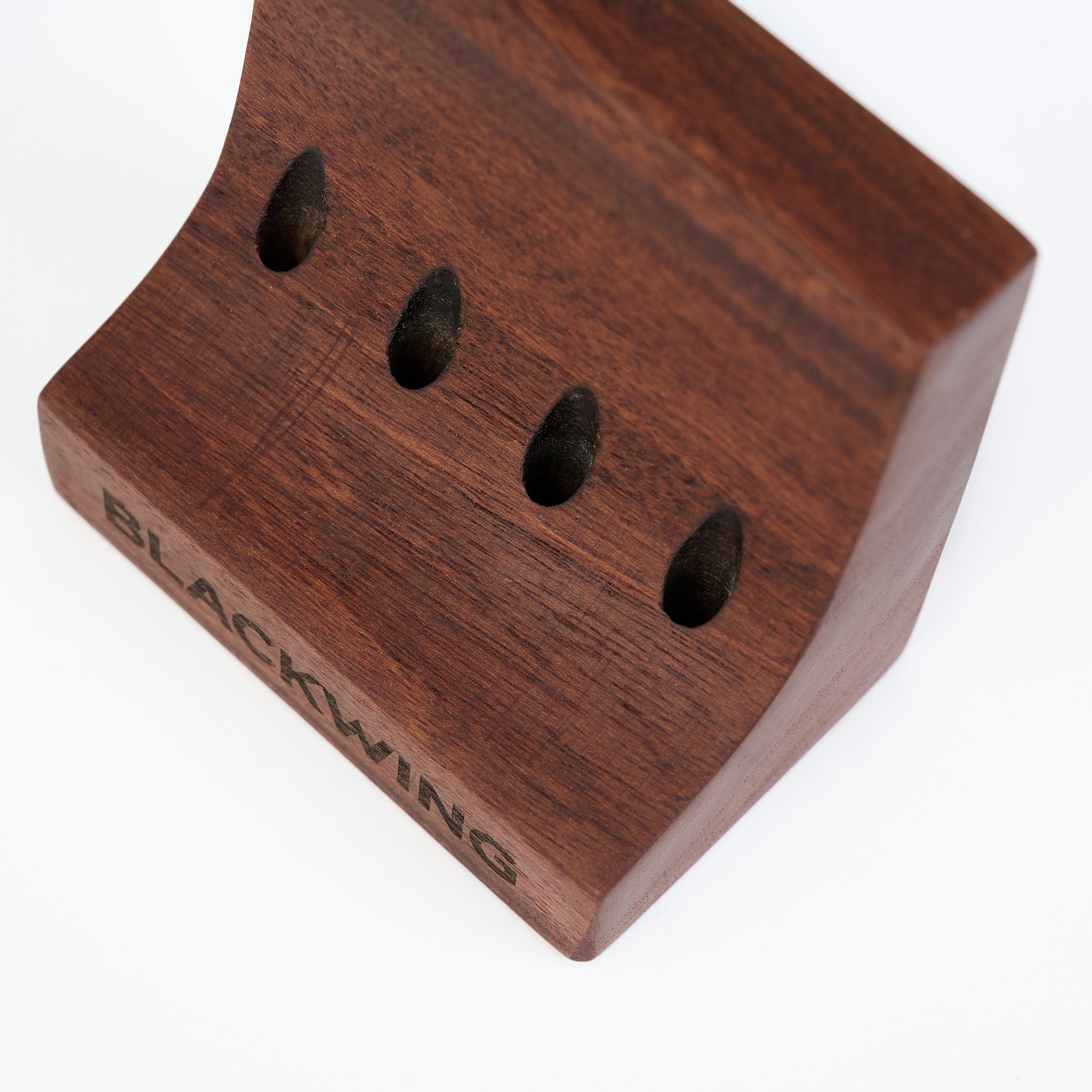 pencil display made using either zapatero or espave wood salvaged from lakes. 