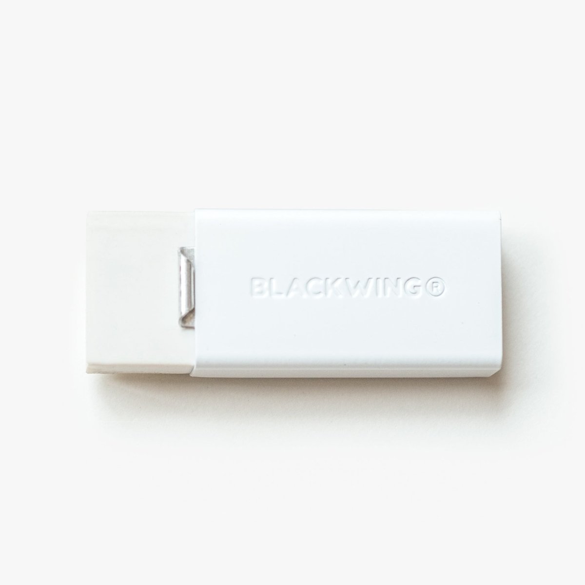 Blackwing Soft Handheld Eraser in white with white holder
