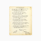 Blackwing Volume 223 Postcards - Woody Guthrie Hand Writen "This Land is Your Land" Lyrics