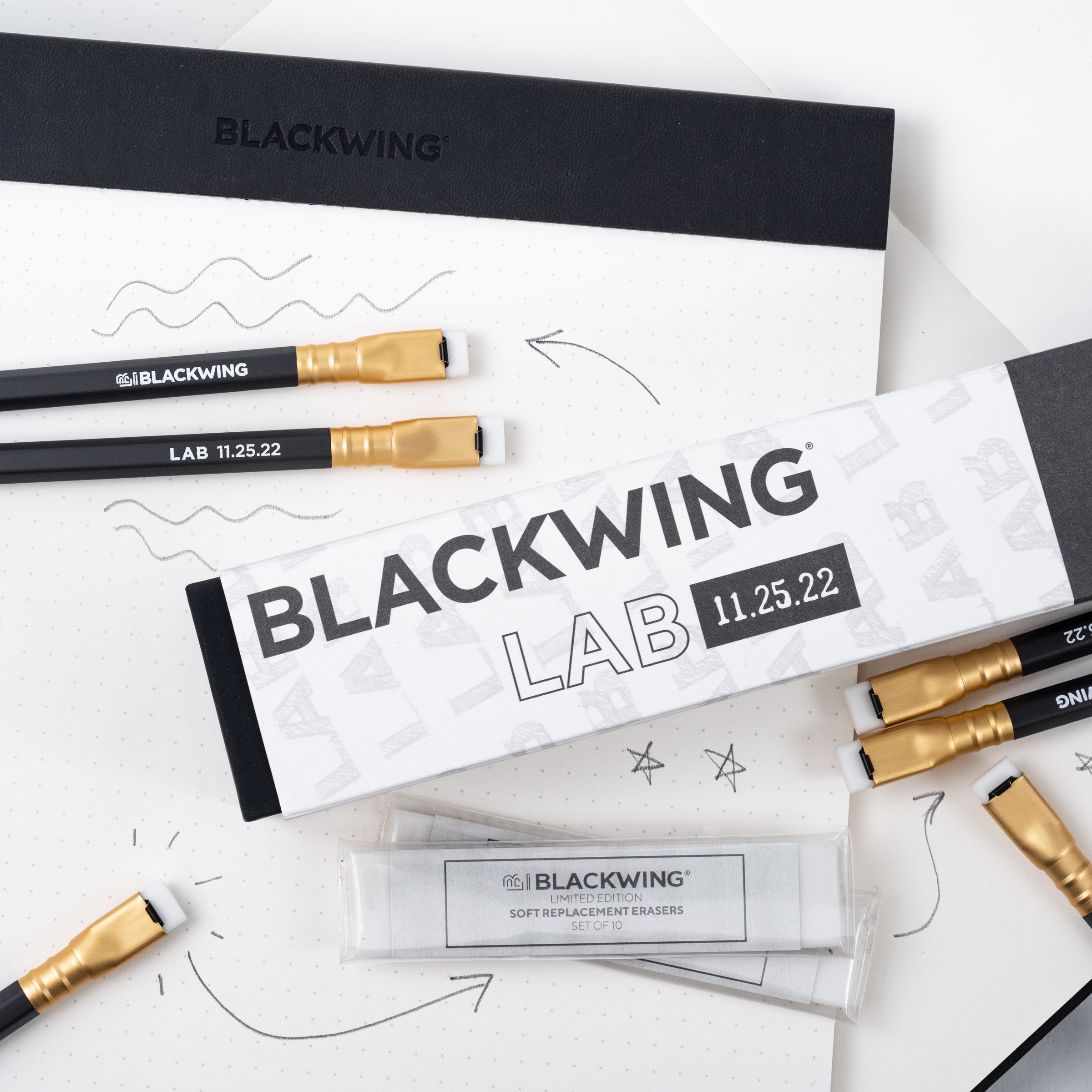Blackwing Lab 11.25.22 - Set of 12 Pencils + Replacement Erasers